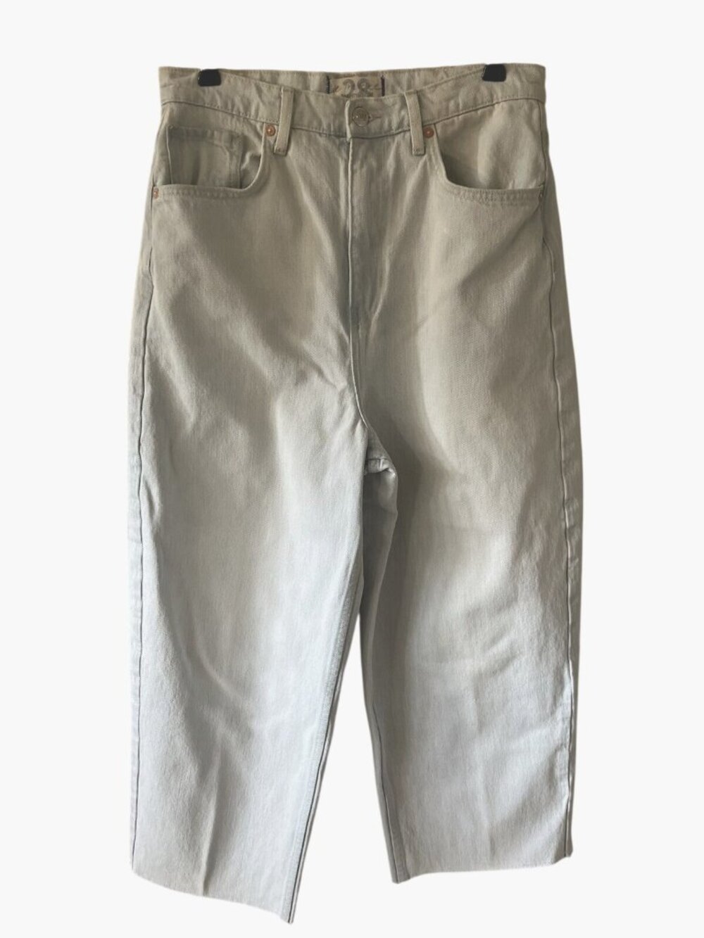 We The Free People Light Wash Raw Hem Straight Leg Ankle Jeans Womens Sz 28